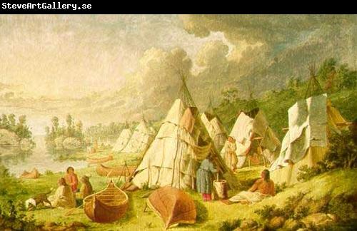 Paul Kane Indian encampment on Lake Huron